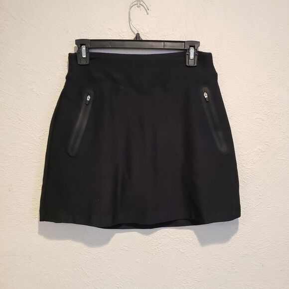 Nike DriFit Black Tour Performance Golf Skort Mini Skirt Pockets Womens Small - Picture 1 of 7